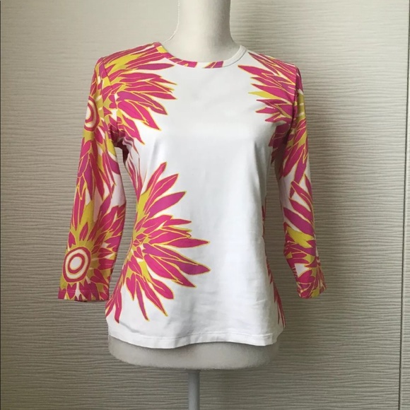 J. McLaughlin Tops - J.McLaughlin White Pink Floral Top